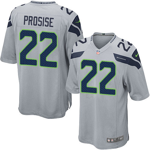 Men's Game C. J. Prosise Nike Jersey Grey Alternate - #22 NFL Seattle Seahawks